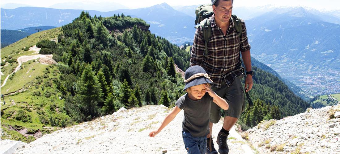 Father and son during a hike